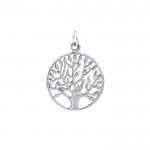Modern Tree of Life Silver Charm