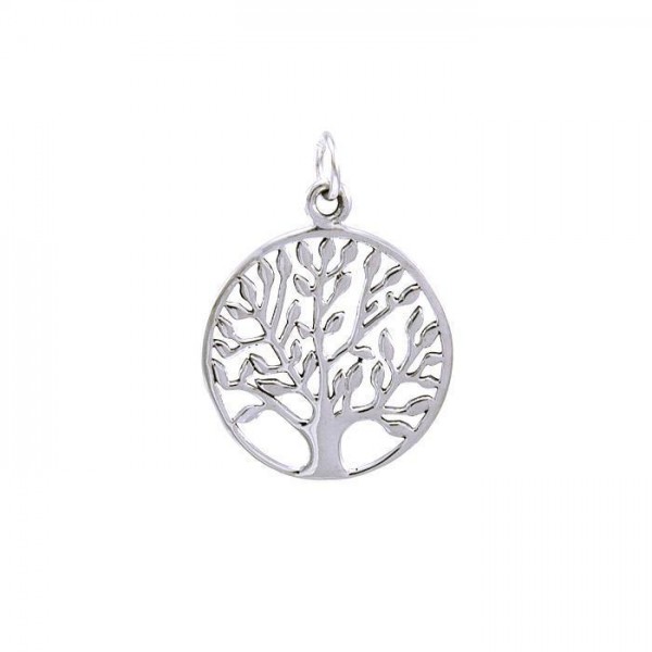 Modern Tree of Life Silver Charm