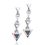 Boucles d’oreilles rainbow Triangle Silver