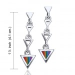 Boucles d’oreilles rainbow Triangle Silver