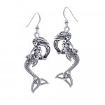 Mermaid Goddess with Trinity Knot Sterling Silver Earrings