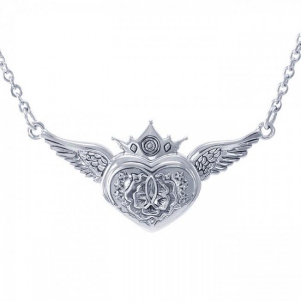 Brigid Ashwood Celtic Magdalene Silver Heart Necklace