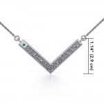 12 Zodiac Symbols Silver Necklace with round Birthstone of your choice