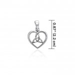 Celtic Trinity Heart Silver Pendant
