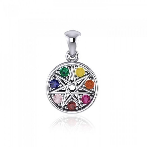 Believe in the magick of Elven Star ~ Sterling Silver Jewelry Pendant with Shimmering Gemstones