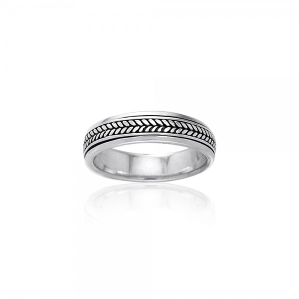 Braided Silver Spinner Ring
