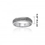 Braided Silver Spinner Ring