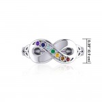 Silver Infinity Ring with Chakra Gemstones