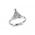 Celtic Motherhood Triquetra or Trinity Knot Silver Ring