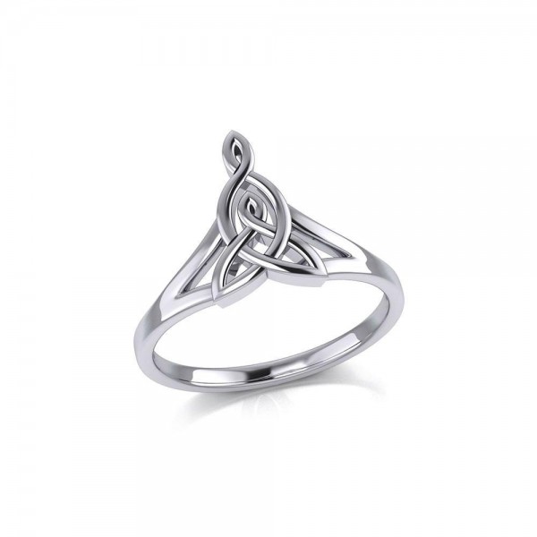 Celtic Motherhood Triquetra or Trinity Knot Silver Ring