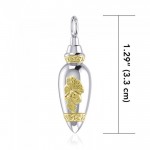 Celtic Fairy Silver and Gold Bottle Pendant
