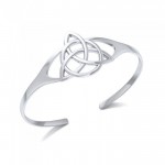 The magickal power of three ~ Sterling Silver Triquetra Cuff Bracelet Jewelry
