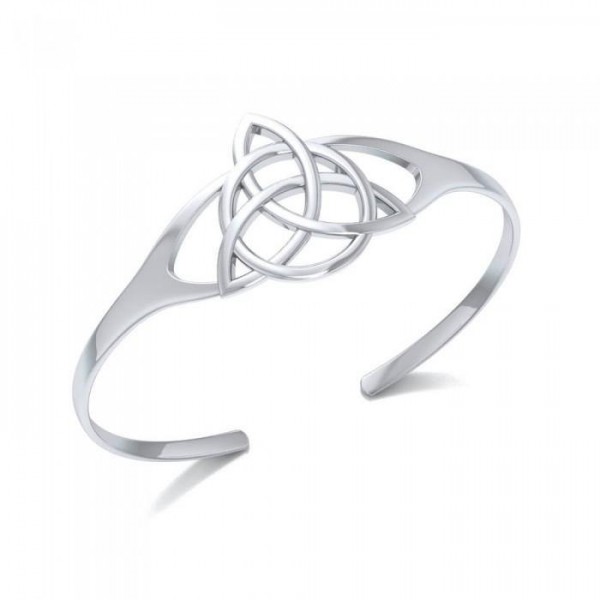 The magickal power of three ~ Sterling Silver Triquetra Cuff Bracelet Jewelry