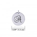 Letter A Silver Disc Charm