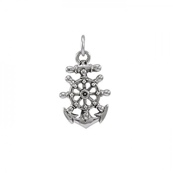 Anchor with Wheel Silver Charm