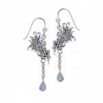 Birth Of Magic Fairy Silver Earrings with Dangling Gem