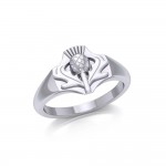 Look for you inner strength ~ Scottish Thistle Sterling Silver Ring