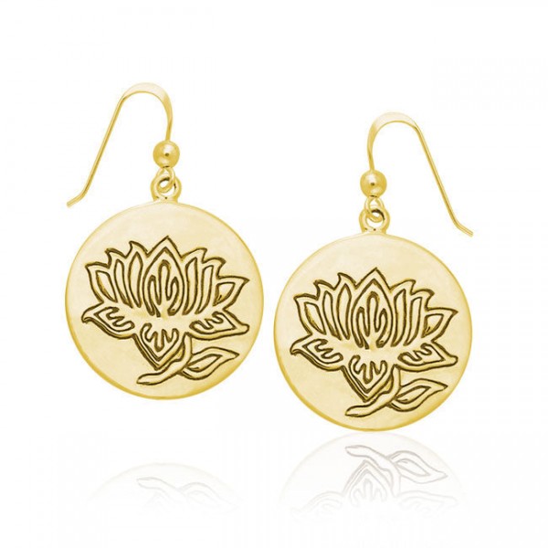 Lotus Silver Disc Earrings