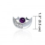Be enchanted by the Crescent Moonbs celestial beauty ~ Sterling Silver Pendant with Gemstone