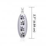 Wolf Tracks Sterling Silver Large Pendant