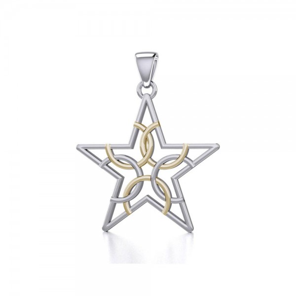 The Fifth Circle with Star Silver and Gold Pendant