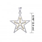 The Fifth Circle with Star Silver and Gold Pendant