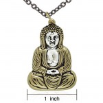 Silver and Gold Sitting Buddha Pendant and Chain Set by Amy Zerner