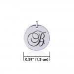 Letter B Silver Disc Charm