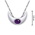An elegant reminder of Crescent Moons power ~ Sterling Silver Necklace with Gemstone