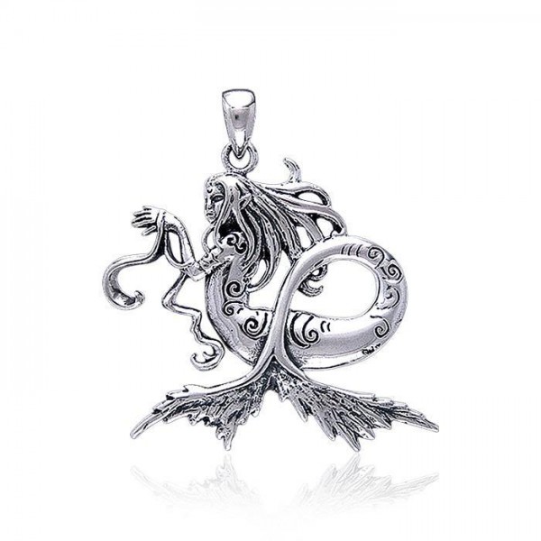 Amy  Brown Dark Water Sterling Silver Fairy Pendant