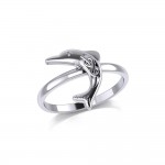 Celtic Joyful Dolphin Sterling Silver Ring