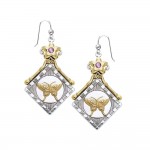 Silver and Gold Butterfly Earrings