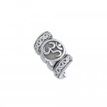 Symbole Om avec perle d’argent accentuée celtique