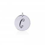 Letter C Silver Disc Charm