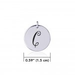 Letter C Silver Disc Charm