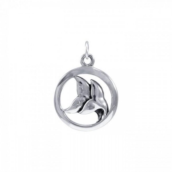 Double Whale Tail Silver Charm
