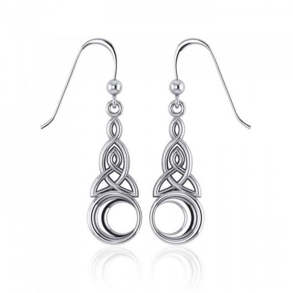 Celtic Knotwork Silver Triquetra Earrings