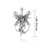 Amy Brown Sterling Silver Fire Element Fairy Jewelry Pendant