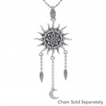 Sterling Silver Sun Moon Pendant Jewelry