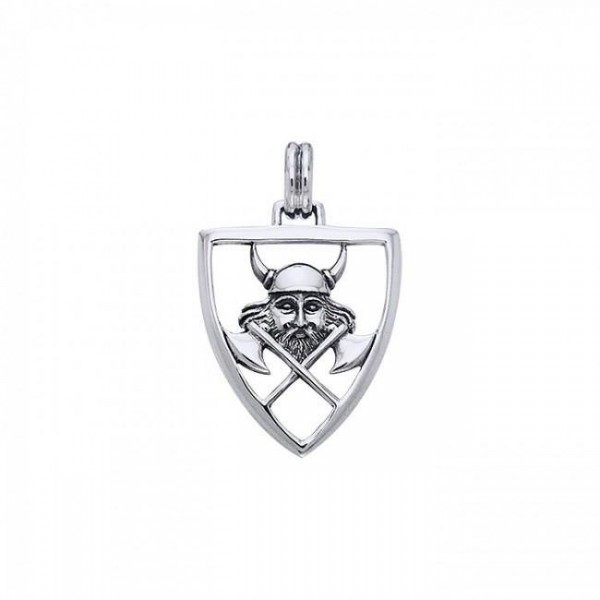 Face the real battle ~ Sterling Silver Viking Warrior Shield Pendant Jewelry