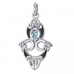 A first-rate lifetime tradition ~ Sterling Silver Celtic Triquetra Pendant Jewelry with Gemstones