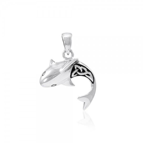 Celtic Shark Silver Pendant