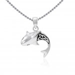 Celtic Shark Silver Pendant