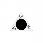 Invoquer le pendentif triangle en argent sterling avec émail par Oberon Zell
