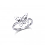 Small Butterfly Silver Ring