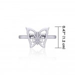 Small Butterfly Silver Ring