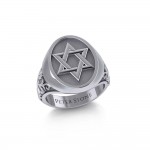 Star of David Silver Signet Men Ring