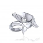 Graceful Bull Whale Silver Ring