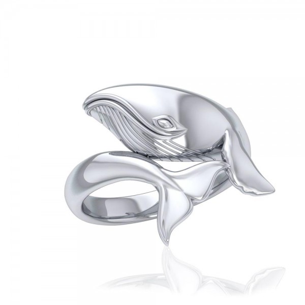 Bague gracieuse Bull Whale Silver