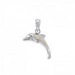 Silver and Paua Shell Dolphin Pendant